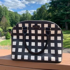 KATE SPADE BLACK AND WHITE CHECKERED BAG